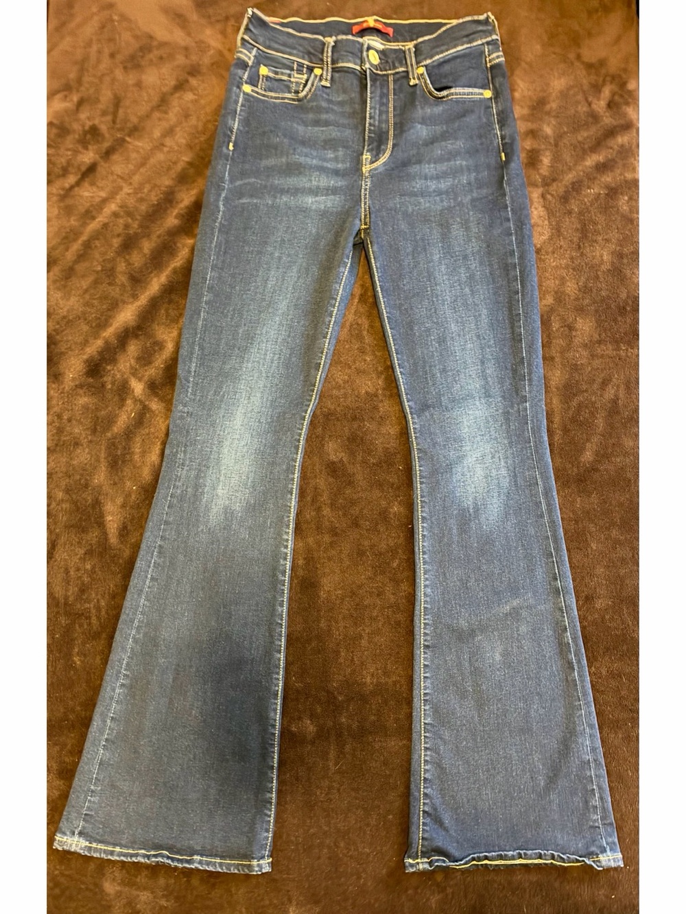 7 For All Mankind Women’s Tailorless Dojo Trouser Jean Flare Dark Wash Size 27